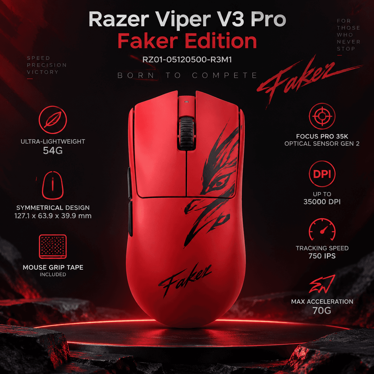 Chuột Gaming không dây Razer Viper V3 Pro Faker Edition RZ01-05120500-R3M1