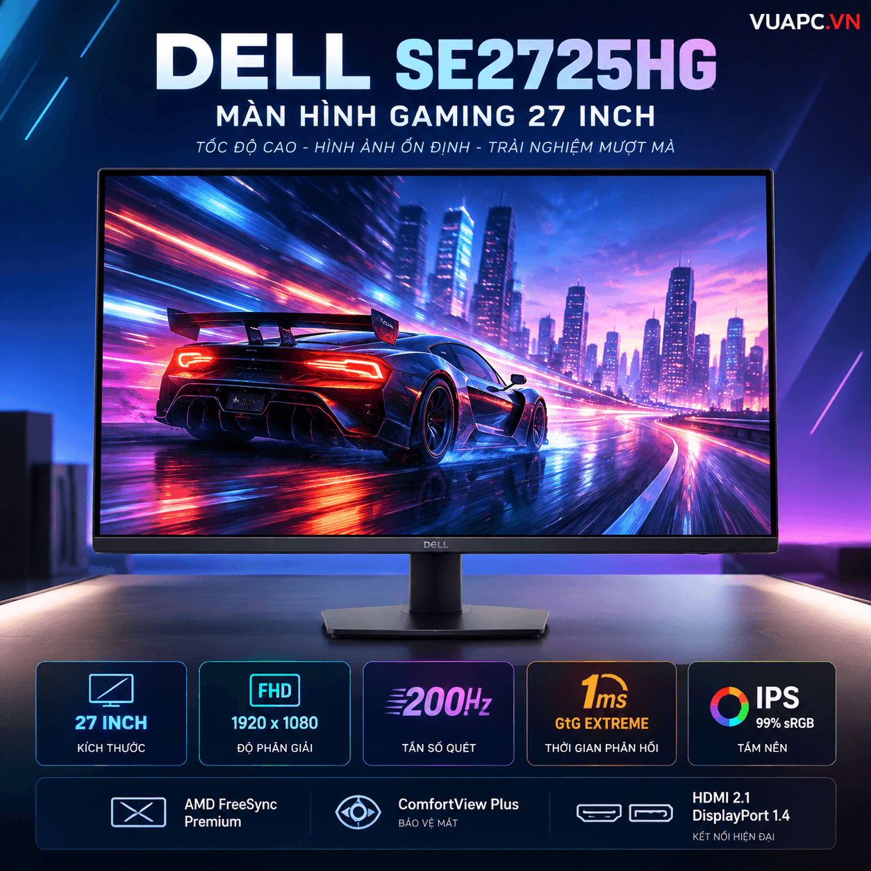 Màn hình Gaming Dell SE2725HG | 27 inch, FHD, 200Hz, IPS