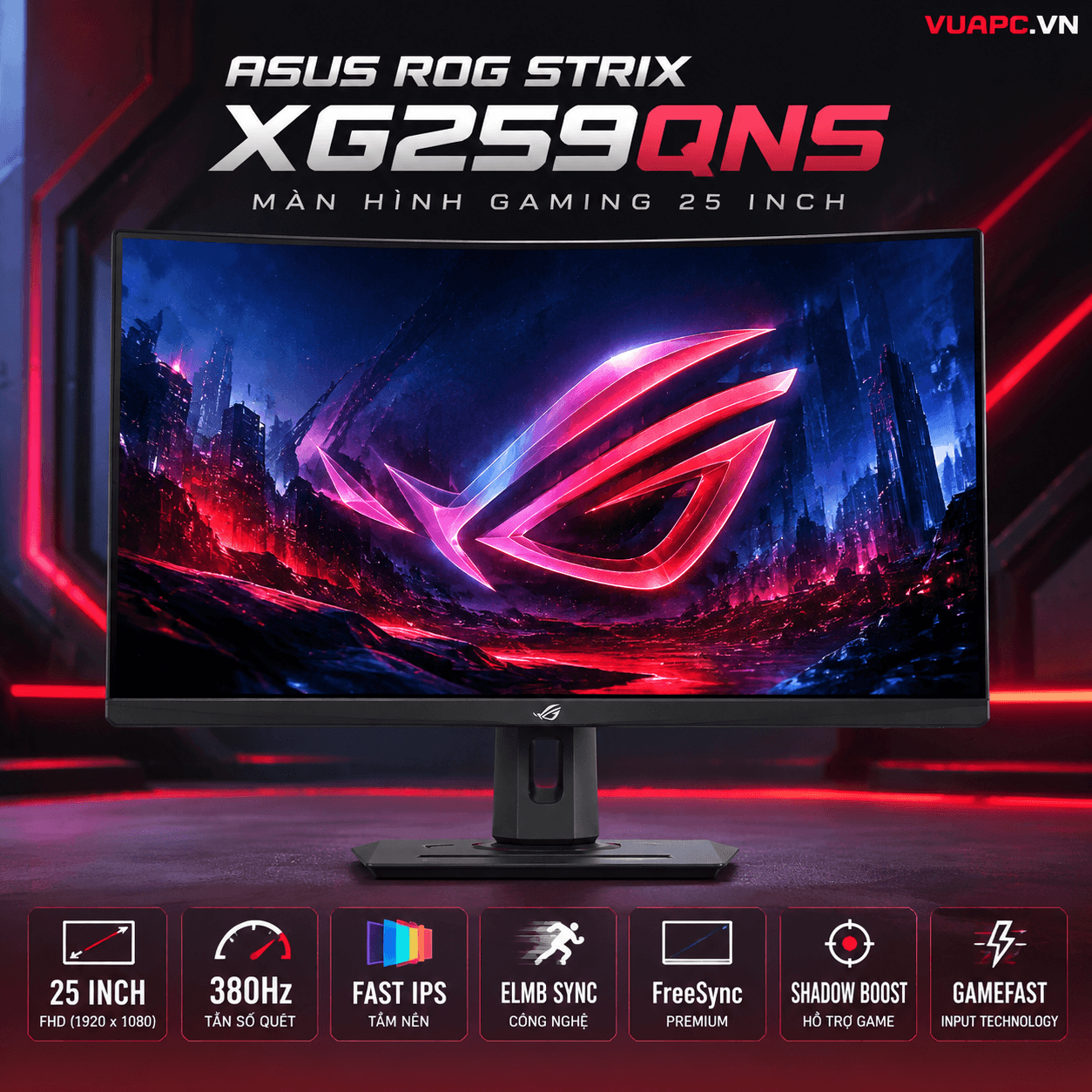 Màn hình Gaming Asus XG259QNS | 25 inch, FHD, 380Hz, IPS