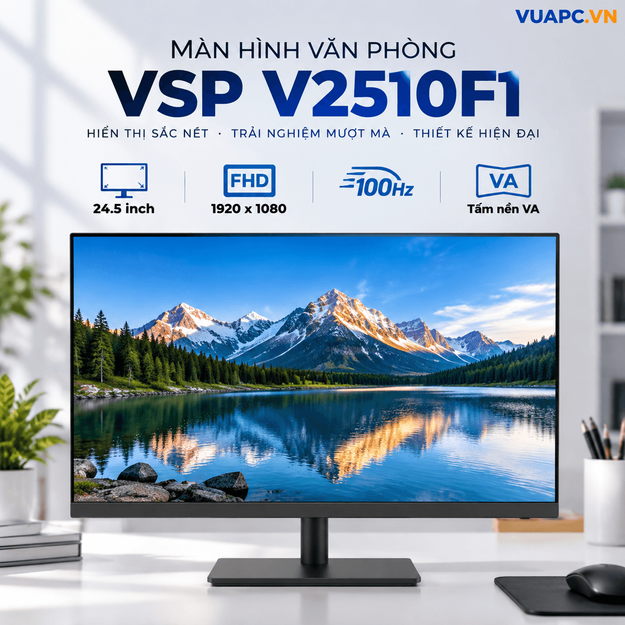 Màn hình Văn phòng VSP V2510F1 | 25 inch, FHD, 100Hz, VA