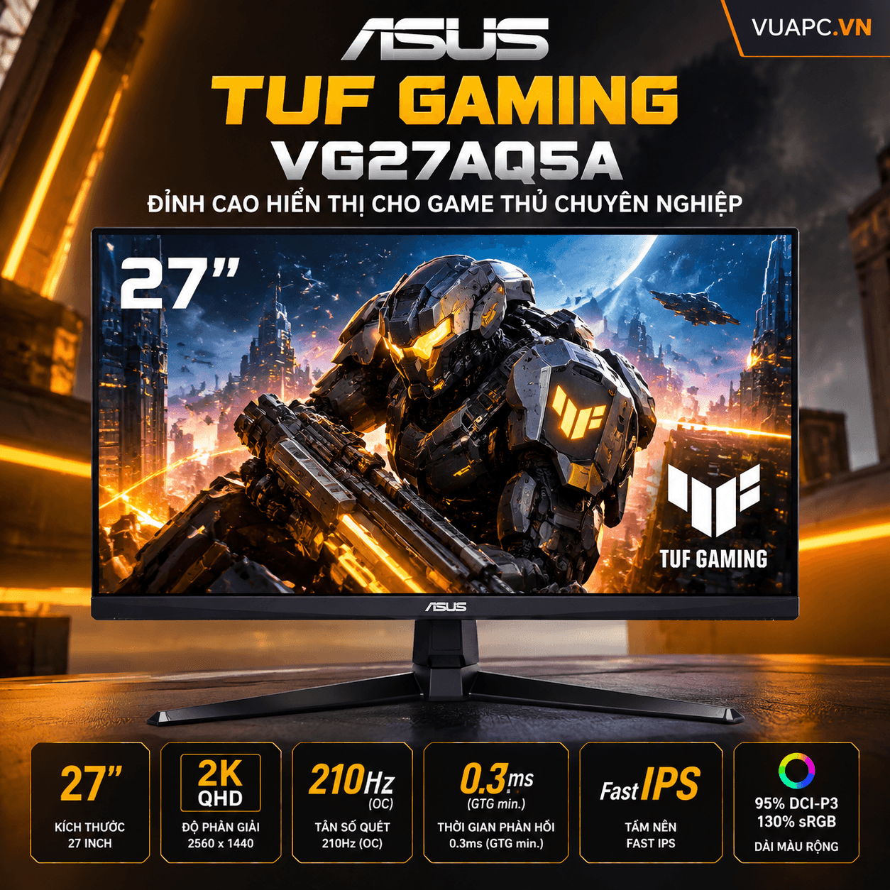 Màn hình Gaming Asus VG27AQ5A | 27 inch, 2K/QHD, 210HZ, IPS