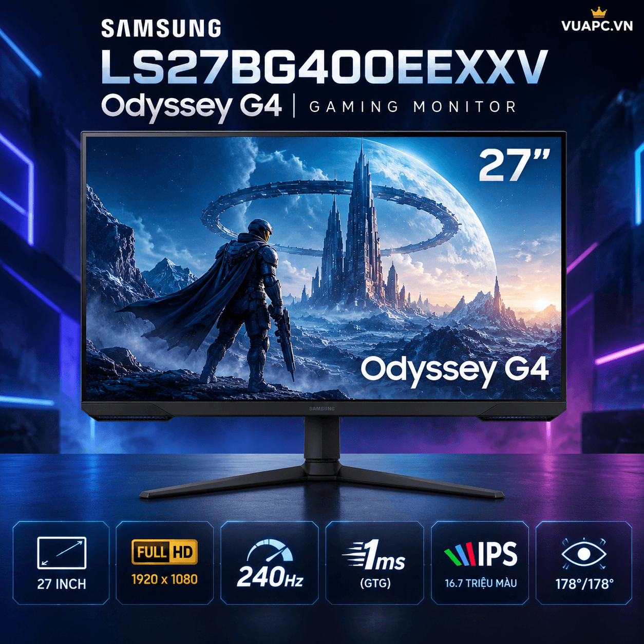 Màn hình Gaming Samsung LS27BG400EEXXV | 27 inch, Full HD, 240Hz, IPS