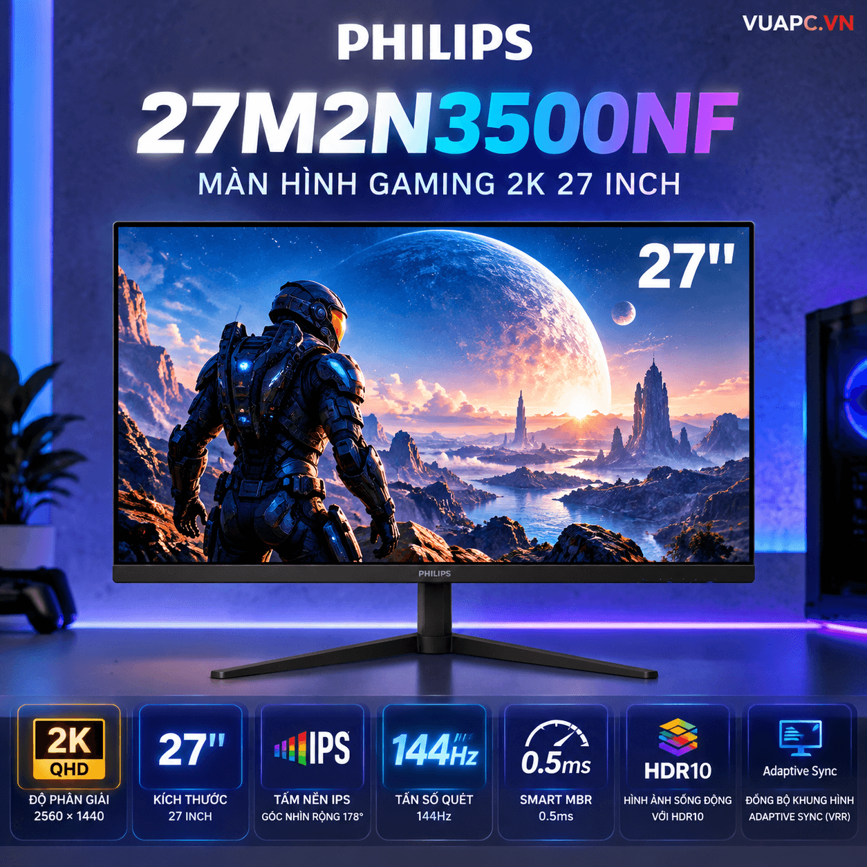 Màn hình Gaming 2K Philips 27M2N3500NF | 27 inch, QHD, 144Hz, IPS