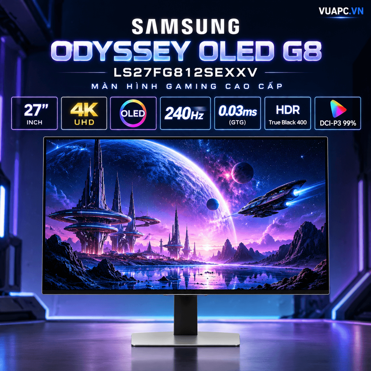 Màn hình Gaming Samsung LS27FG812SEXXV | 27 inch, 4K/UHD, 240Hz, OLED