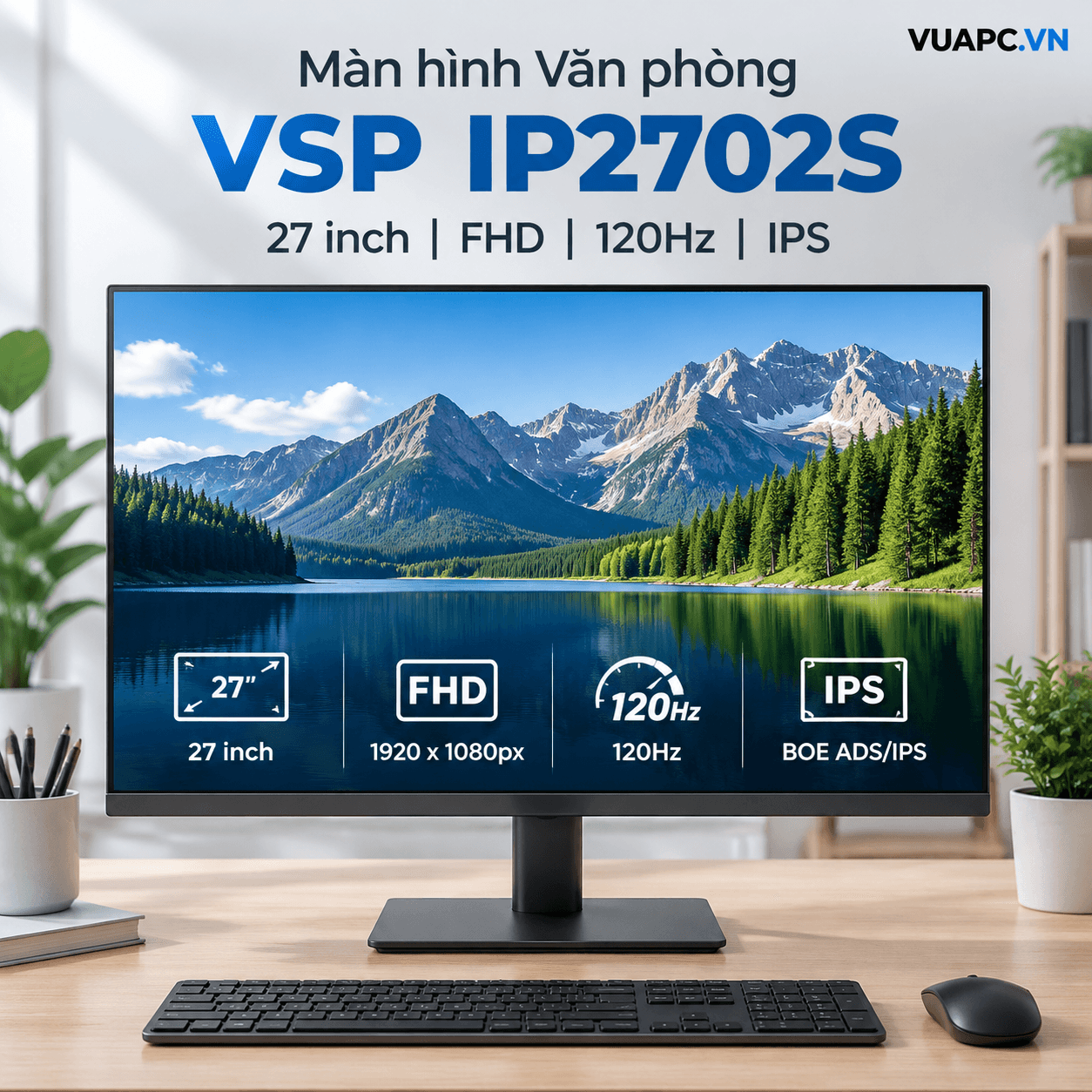 Màn hình Văn phòng VSP IP2702S | 27 inch, FHD, 120Hz, IPS