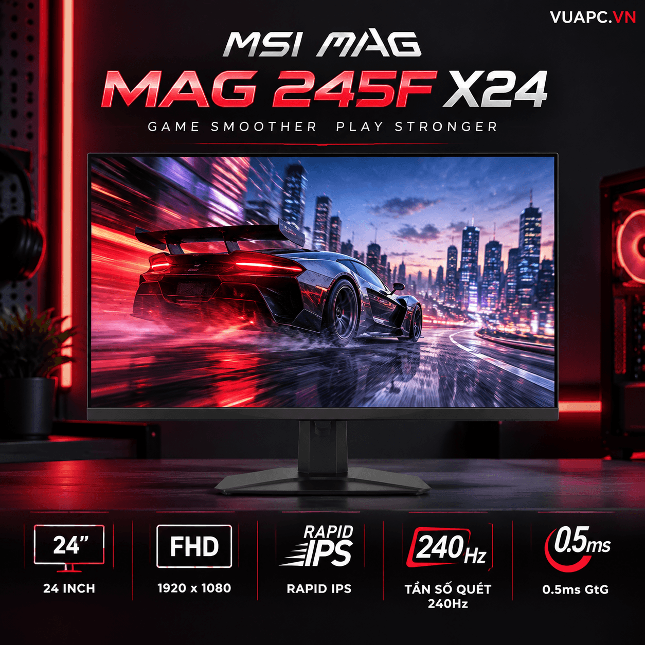 Màn hình Gaming MSI MAG MAG 245F X24 | 24 inch, FHD, 240Hz, IPS