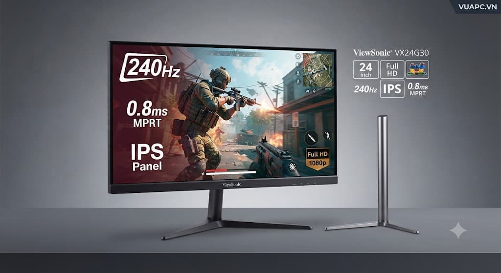 Màn hình Gaming Viewsonic VX24G30 | 24 inch, Full HD, 240Hz, IPS, 0.8ms