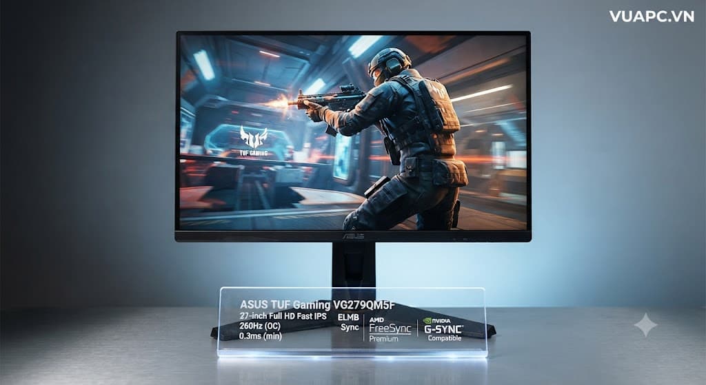 Màn hình Gaming ASUS TUF Gaming Series 5 VG279QM5F | 27 inch, Full HD, Fast IPS, 260Hz, 0.3ms, HDR10