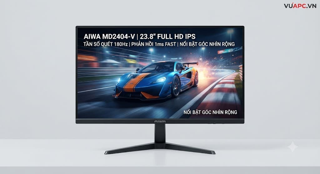 Màn hình AIWA MD2404-V | 23.8 inch, Full HD, IPS, 180Hz, 1ms, phẳng