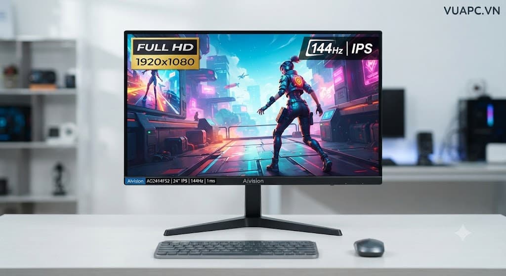 Màn hình Văn phòng Aivision AG2414FS2 | 24 inch, Full HD, 144Hz, IPS