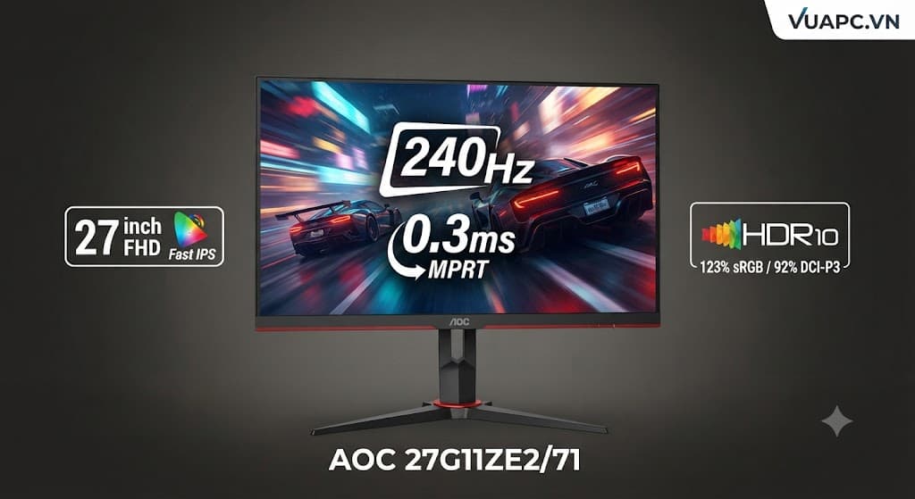 Màn hình Gaming AOC 27G11ZE2/71 | 27 inch, FHD, 240Hz, IPS