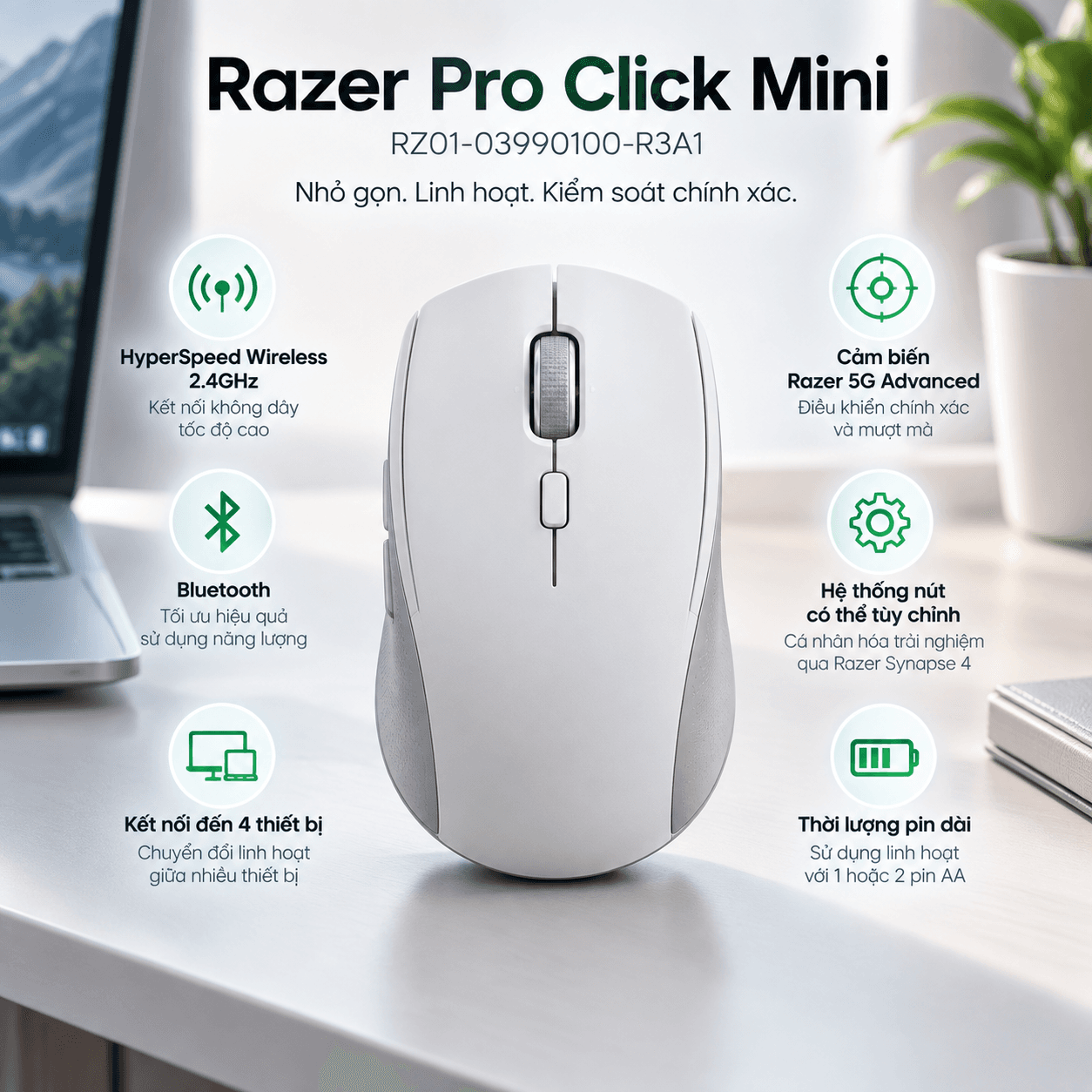Chuột không dây Razer Pro Click Mini RZ01-03990100-R3A1