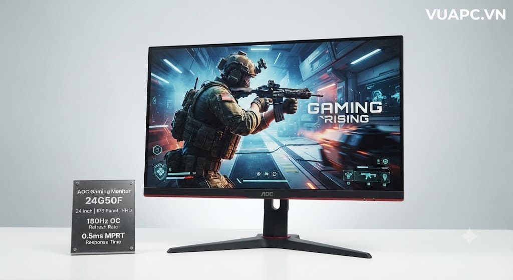 Màn hình Gaming AOC 24G50F | 24 inch, FHD, IPS, 180Hz OC, 0.5ms MPRT