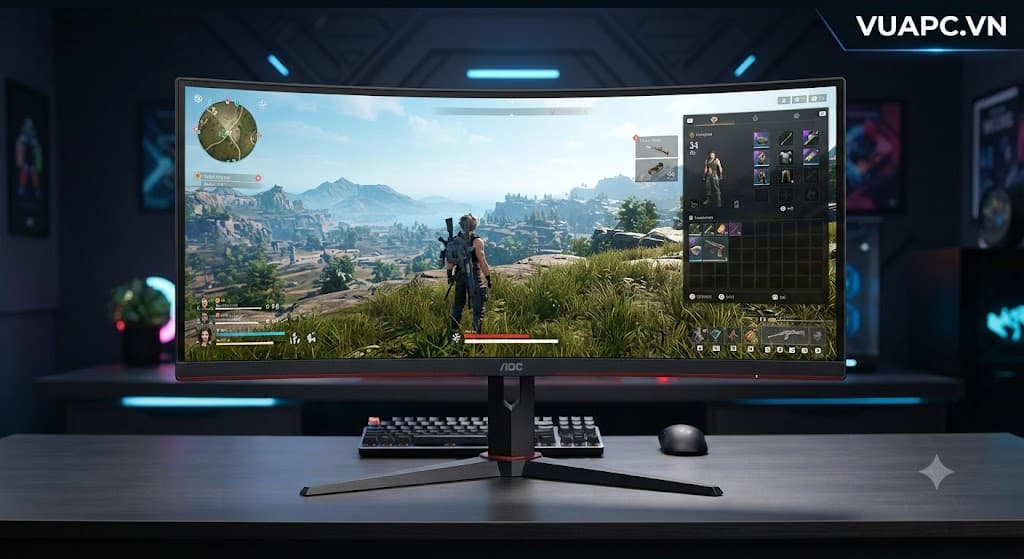 Màn hình Gaming AOC CU34G4H | 34 inch, 2K/WQHD, 200Hz, VA, Cong