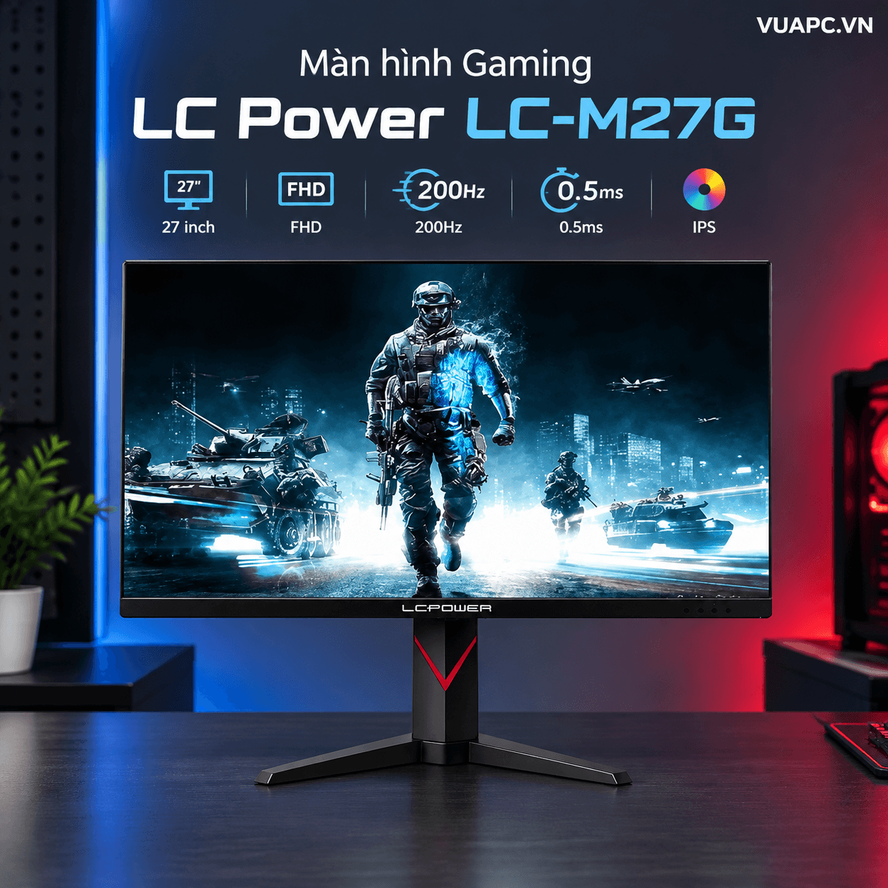 Màn hình Gaming LC Power LC-M27G | 27 inch, FHD, 200Hz, IPS