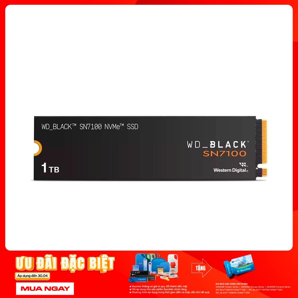SSD WD Black SN7100 1TB PCIe Gen4 x4 NVMe M.2 WDS100T4X0E