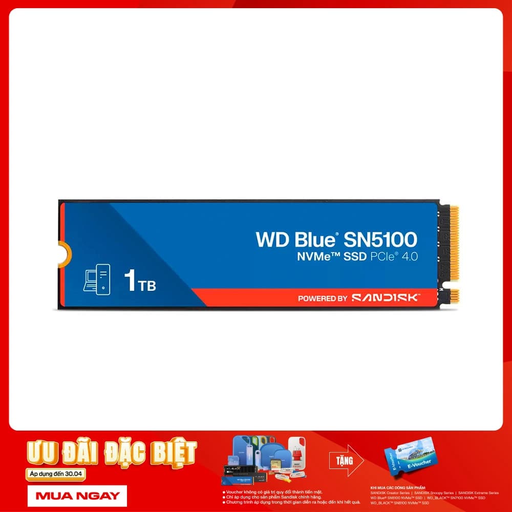 SSD Western Digital Blue SN5100 1TB PCIe Gen4 x4 NVMe M.2 WDS100T5B0E