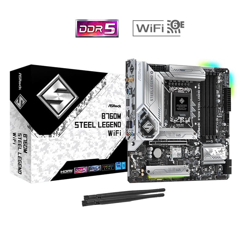 Mainboard ASRock B760M Steel Legend Wifi DDR5 | LGA 1700, mATX, 4 khe RAM