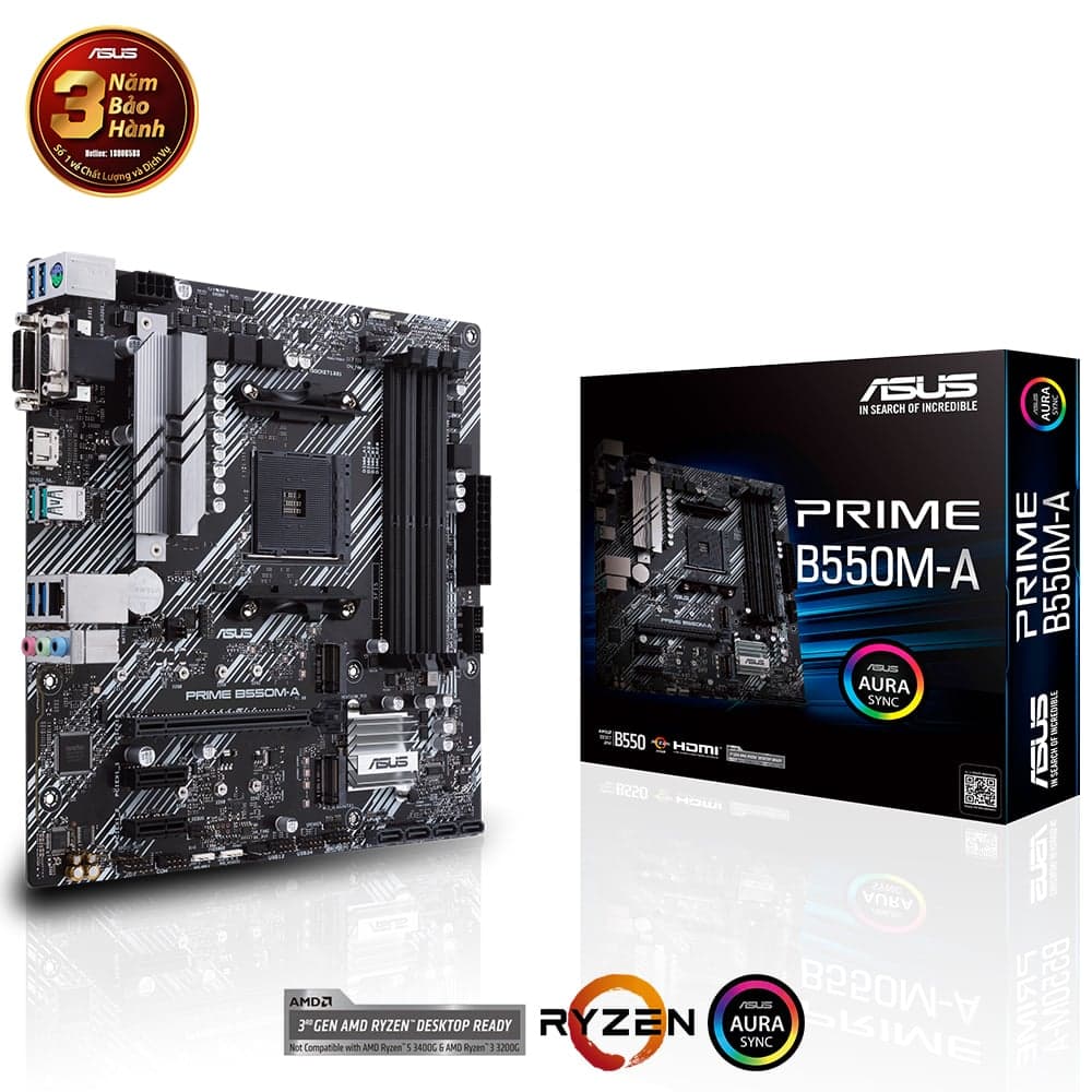 Mainboard ASUS Prime B550M-A DDR4 | AM4, mATX, 4 khe RAM