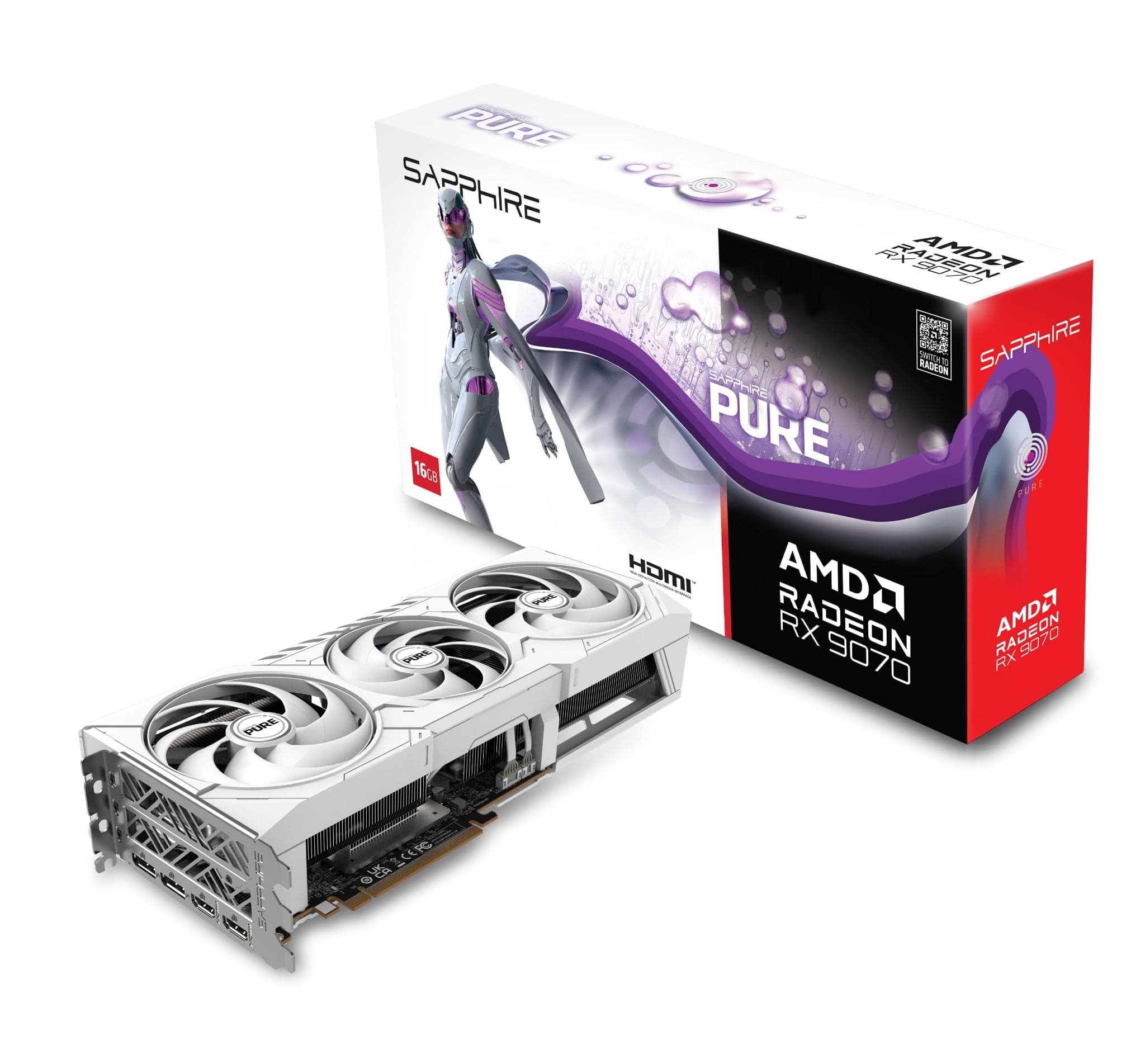 Card màn hình SAPPHIRE PURE AMD RADEON RX 9070 GAMING OC 16GB (11349-02-20G)