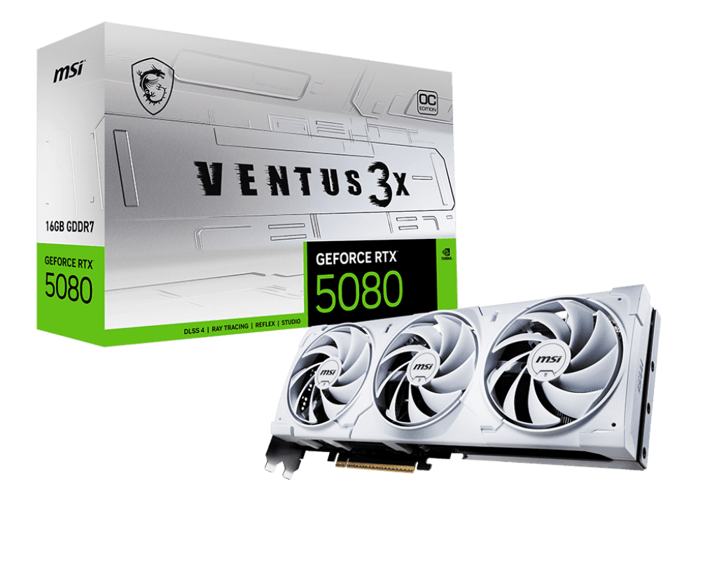 Card màn hình MSI GeForce RTX™ 5080 16G VENTUS 3X OC WHITE