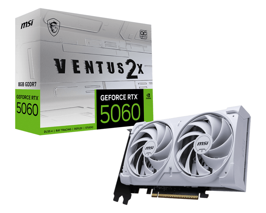 Card màn hình MSI GeForce RTX™ 5060 8G VENTUS 2X OC WHITE