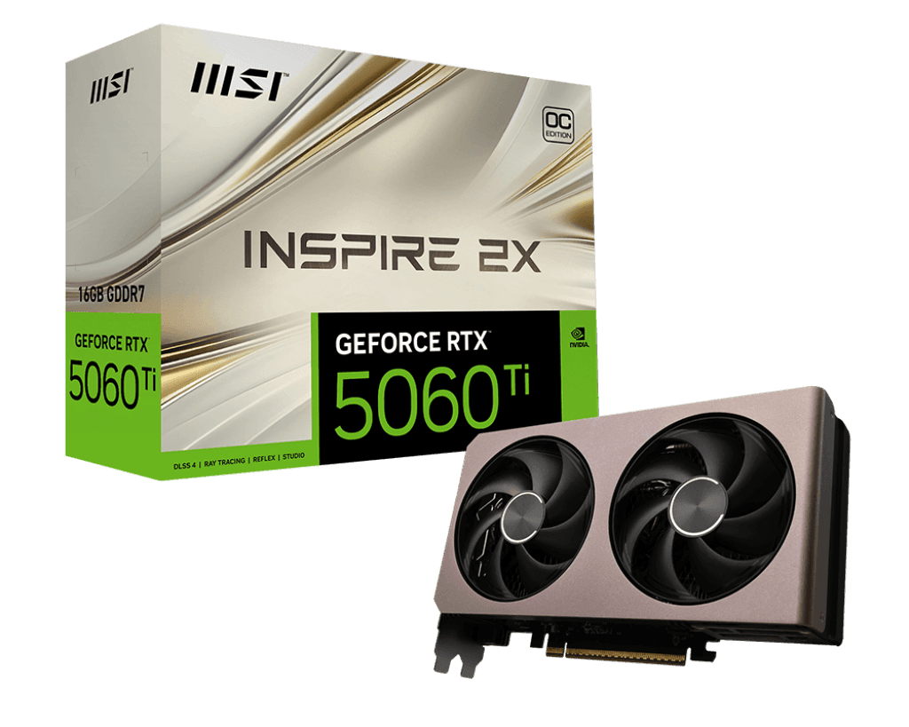 Card màn hình MSI GeForce RTX™ 5060 Ti 16G INSPIRE 2X OC