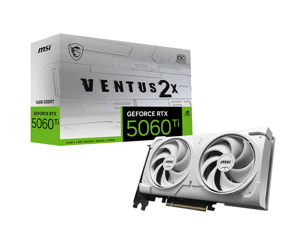 Card màn hình MSI Geforce RTX 5060 Ti 16G Ventus 2X OC White Plus
