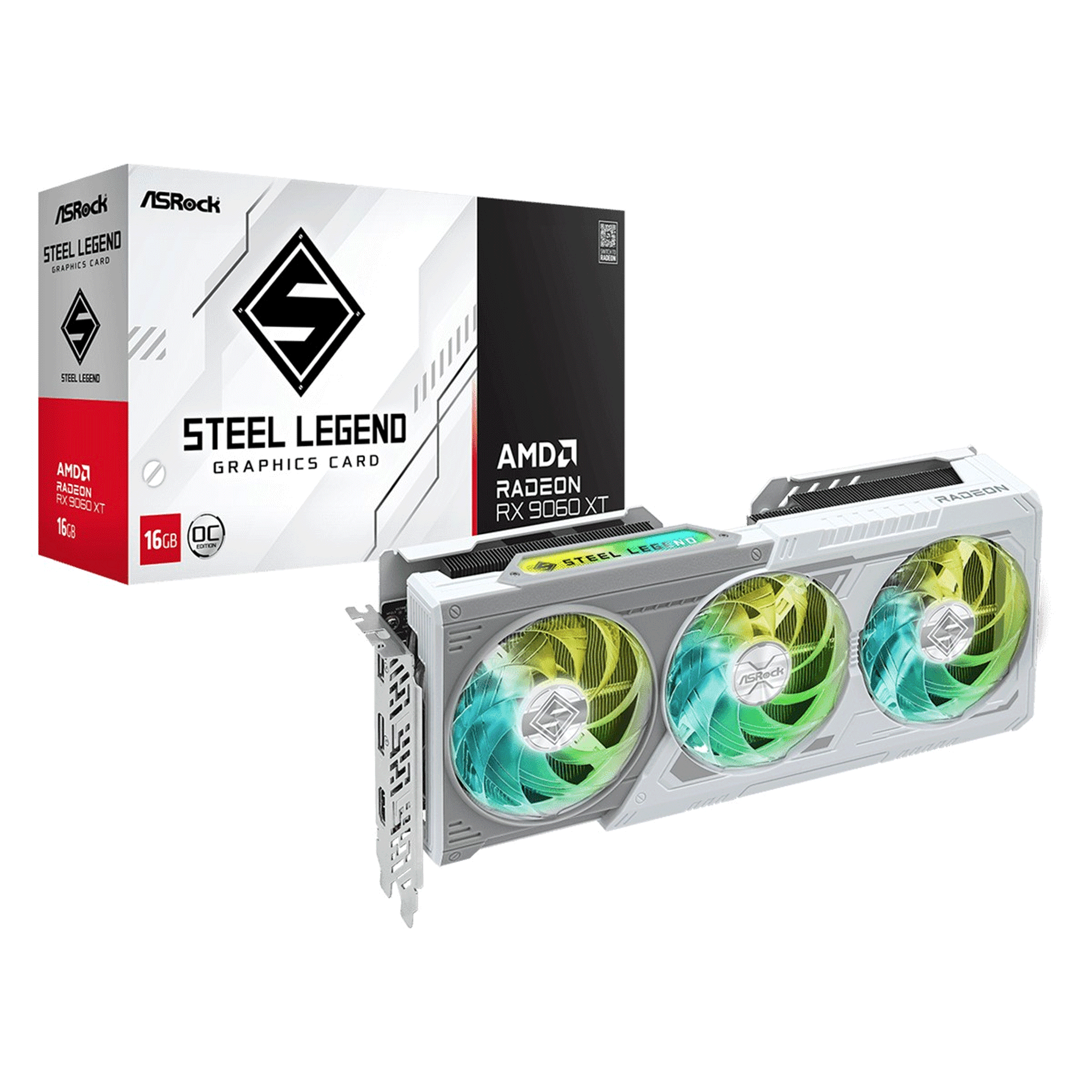 Card màn hình ASRock AMD Radeon RX 9060 XT Steel Legend 16GB OC (RX9060XT SL 16GO)
