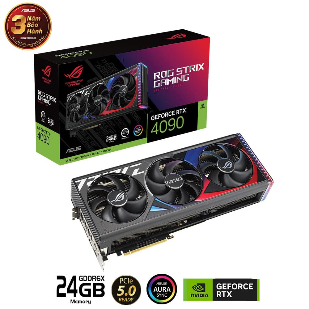 Card màn hình ASUS ROG STRIX RTX 4090 24G GAMING 24GB GDDR6X Aura Sync