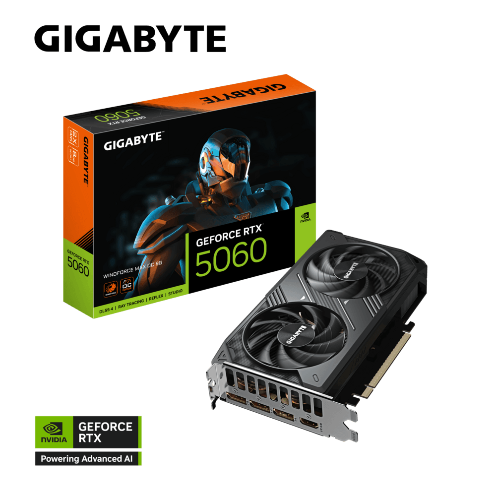 Card màn hình Gigabyte GeForce RTX™ 5060 WINDFORCE  MAX OC 8G