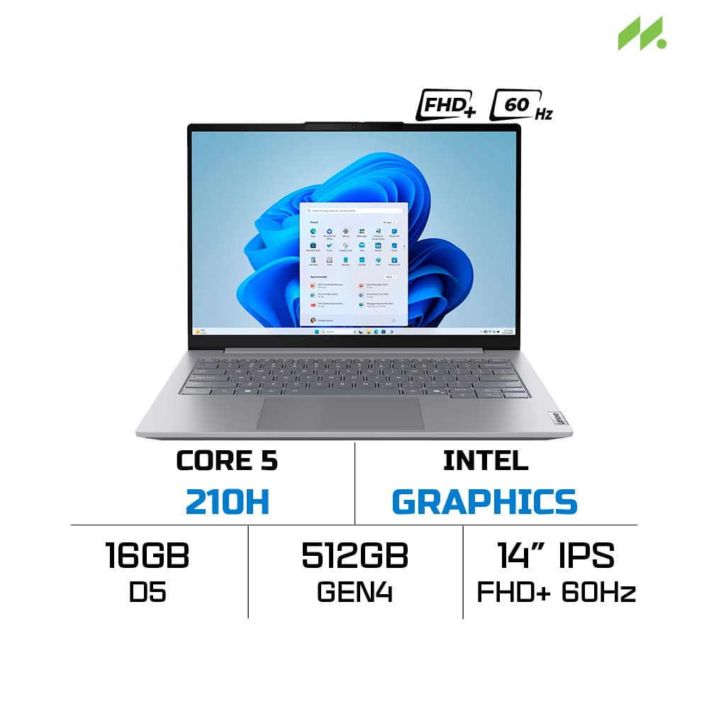 Laptop Lenovo Thinkbook 14 Gen 8 IRL 21SG007MVA (Core 5 210H, Intel Graphics, RAM 16GB DDR5, SSD 512GB, 14 Inch IPS WUXGA 60Hz, No OS)