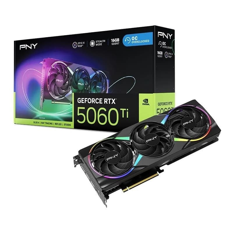 Card màn hình PNY RTX 5060 Ti 16GB EPIC-X RGB Overclocked Triple Fan