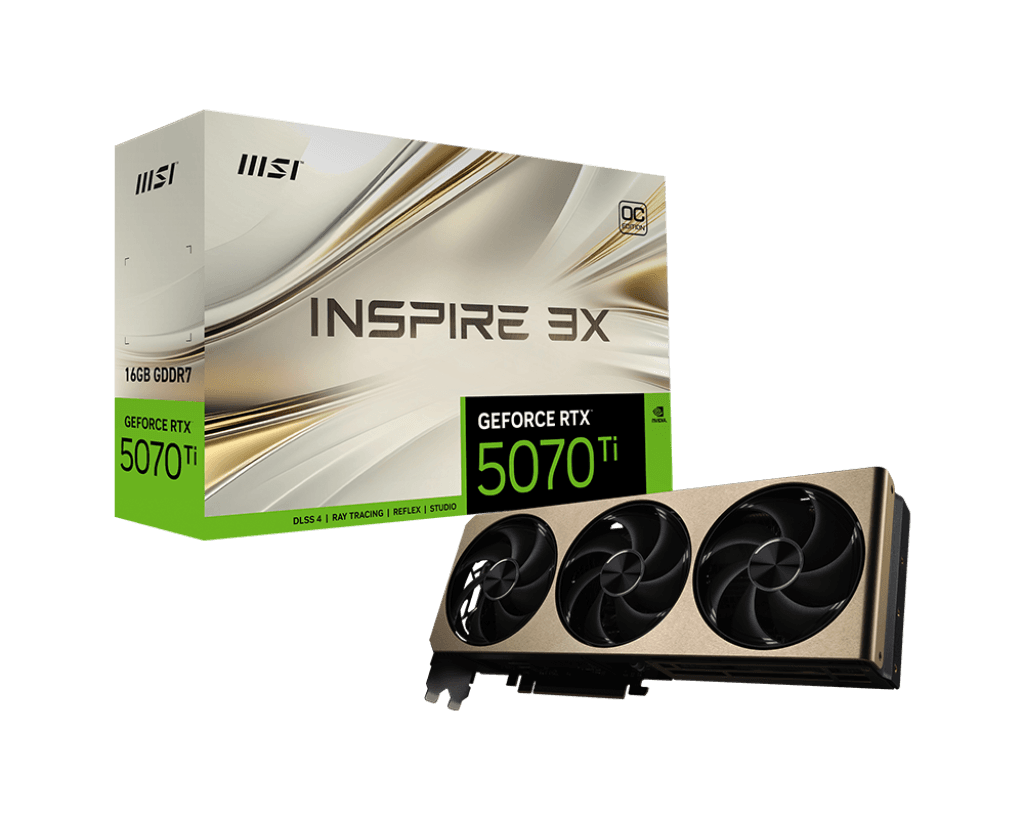 Card màn hình MSI GeForce RTX™ 5070 Ti 16G INSPIRE 3X OC
