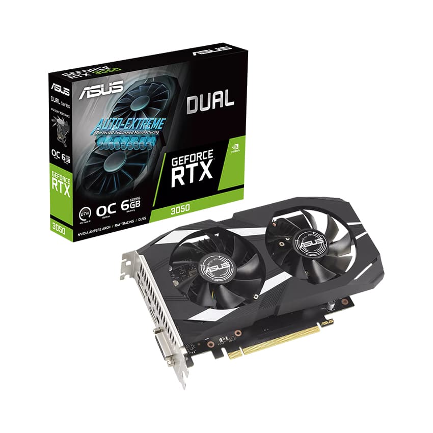 Card màn hình ASUS Dual GeForce RTX 3050 OC Edition 6GB GDDR6 (DUAL-RTX3050-O6G).