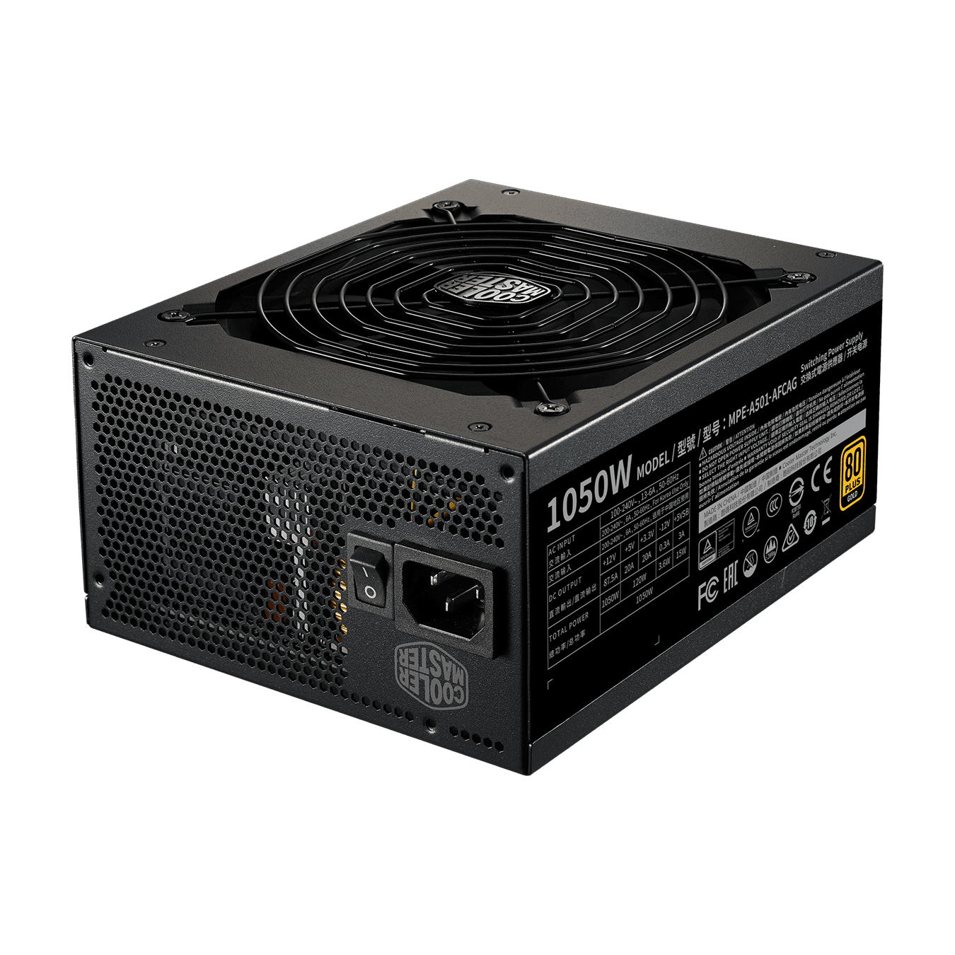 Nguồn Cooler Master MWE GOLD 1050 - V2 1050W ( 80 Plus Gold/Màu Đen/Full Modular)