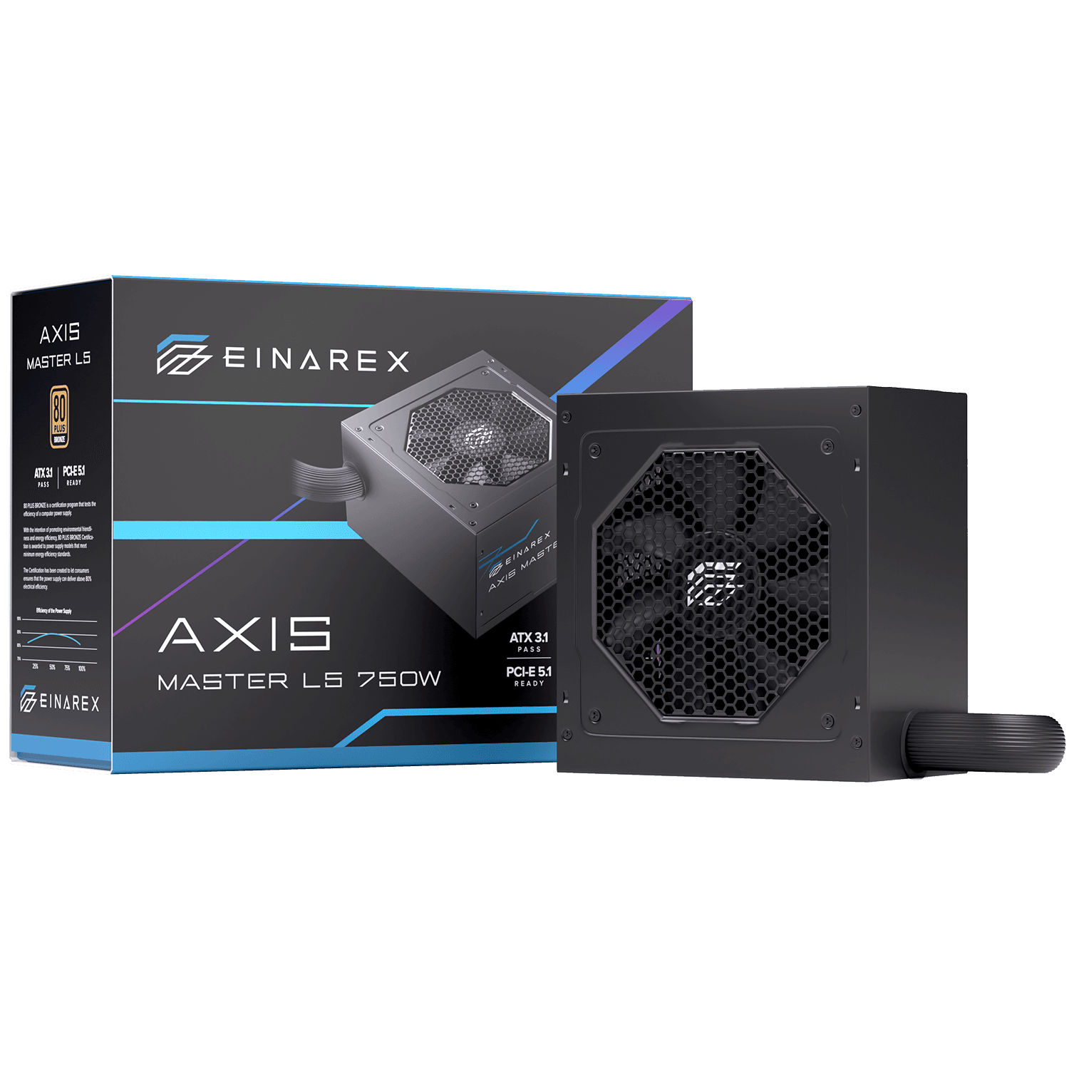 Nguồn máy tính EINAREX AXIS MASTER L5 750W (80 plus Bronze/PCIe5/ATX3.1)
