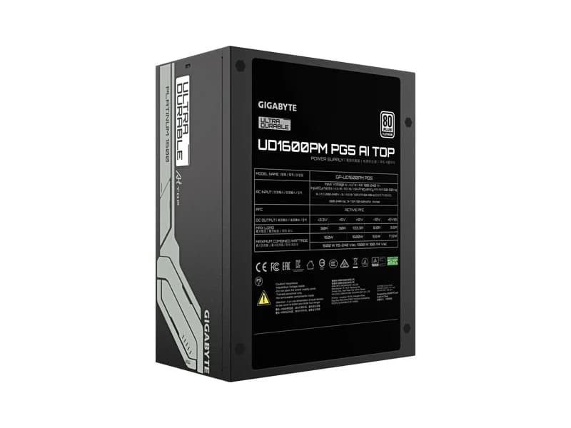 Nguồn Gigabyte UD1600PM PG5 AI TOP (1600W/ 80 Plus Platinum/ Full Modular) TRAY