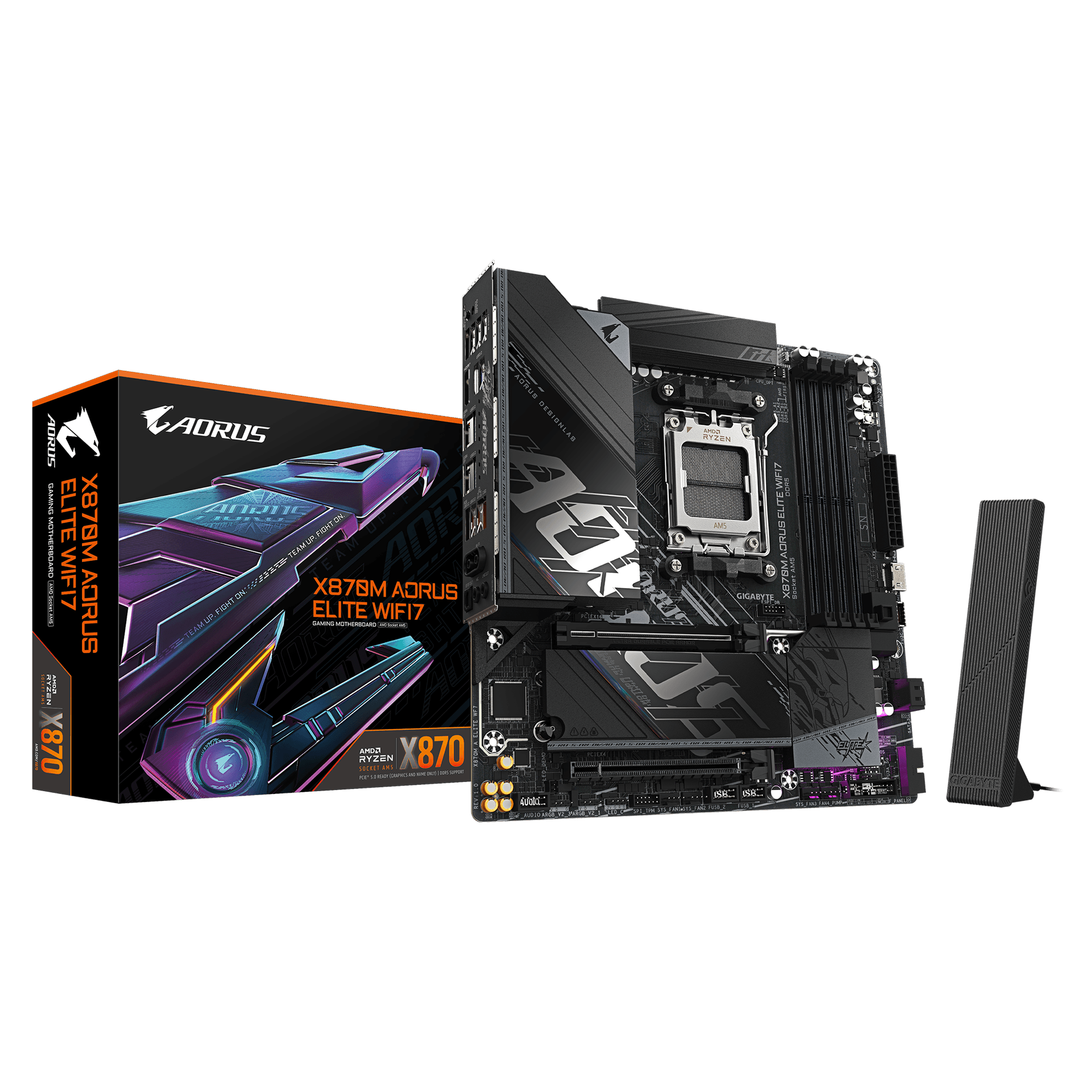 Mainboard (AMD) Gigabyte X870M AORUS Elite WiFi 7 | AM5, mATX, WiFi 7, 4 khe RAM