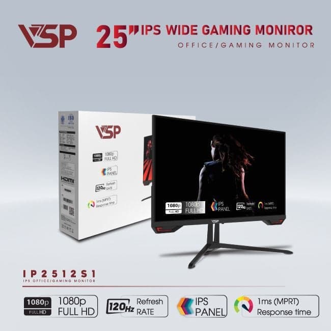Màn hình Văn phòng VSP IP2512S1 25 inch Full HD 120Hz IPS hiển thị mượt, góc nhìn rộng cho làm việc và học tập