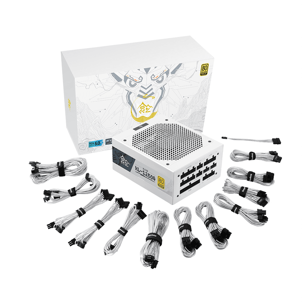 Nguồn Segotep KL1250G 80 PLUS GOLD PCIE 5.0 ATX 3.0 JP CAPACITOR WHITE