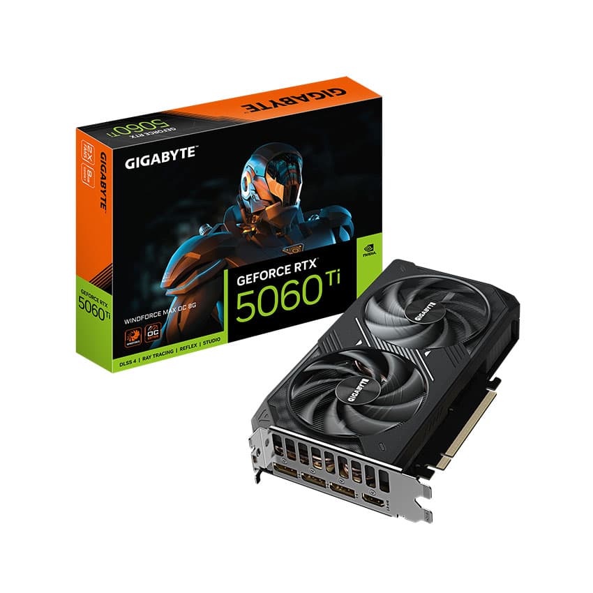 Card màn hình Gigabyte GeForce RTX 5060 Ti WINDFORCE MAX OC 8GB [CHÍNH HÃNG] – Hiệu năng gaming mạnh, tản nhiệt WINDFORCE bền bỉ
