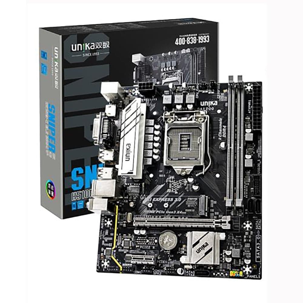 Mainboard (Intel) Unika H510M 10TH Sniper DDR4 [CHÍNH HÃNG] | LGA 1200, mATX, 2 khe DDR4, Tối Ưu Hiệu Năng