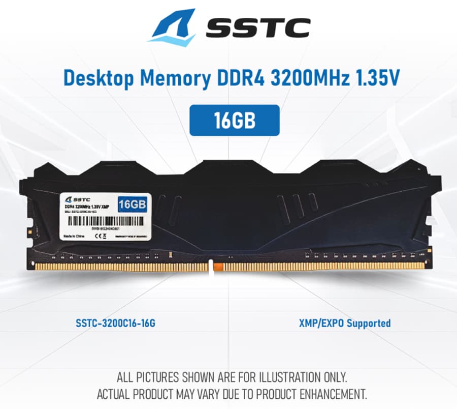 Ram SSTC 16G DDR4 3200MHz C22 1.2V AMD/Intel (U3200A-C22)