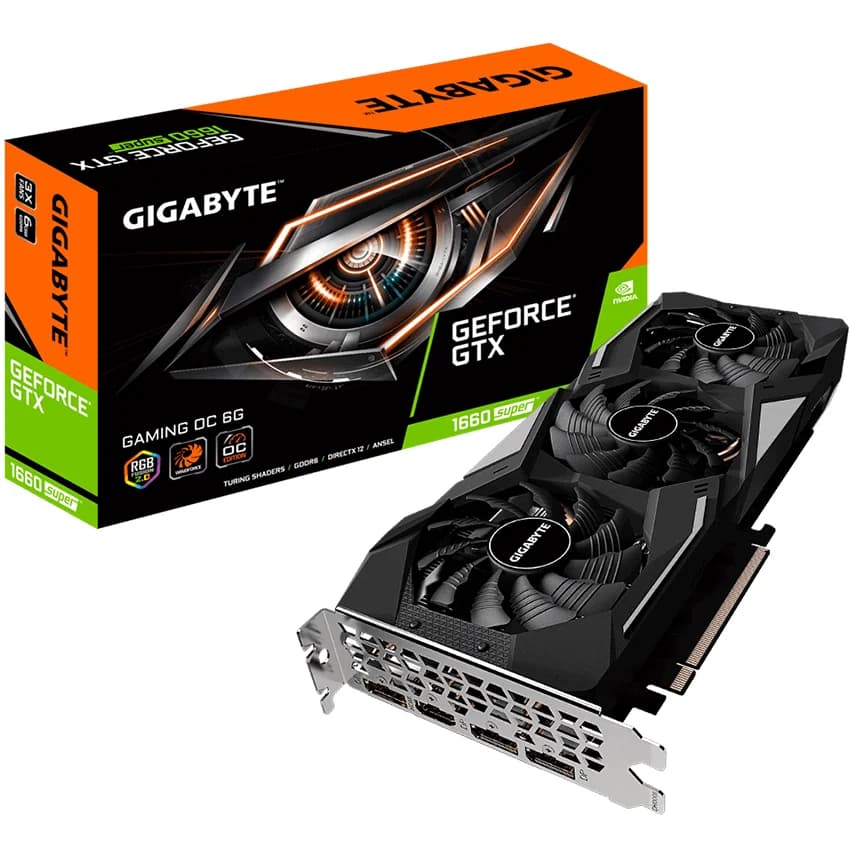 Card Màn Hình VGA GIGABYTE GeForce GTX 1660 Super GAMING OC-6G 6GB GDDR6 192-bit HDMI 3xDP Tản Nhiệt WINDFORCE 3X 3 Quạt [CHÍNH HÃNG]
