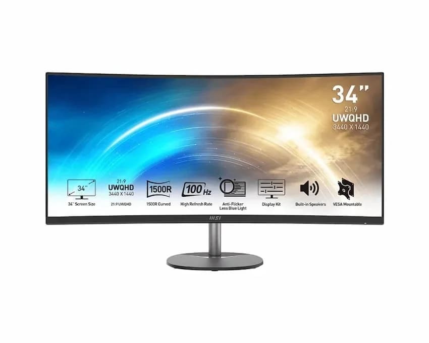 Màn hình Cong MSI PRO MP341CQ UWQHD 100Hz (34inch, 3440 x 1440, 100Hz, VA, 1500R, 1ms, )