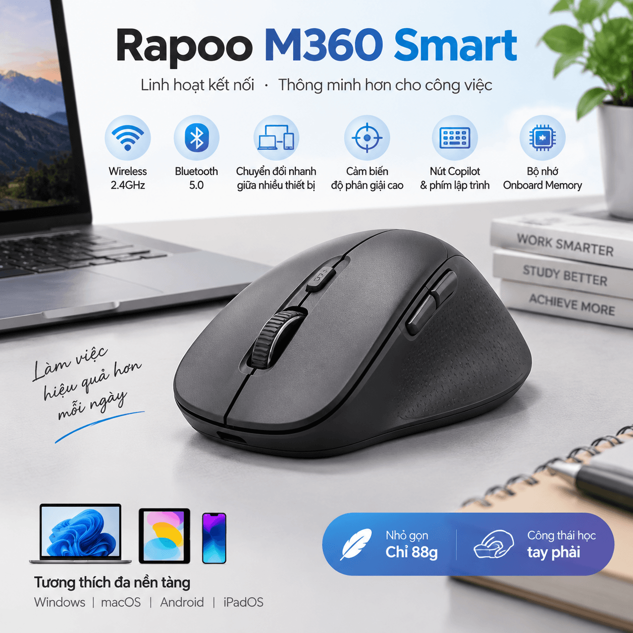 Chuột không dây Rapoo M360 Smart