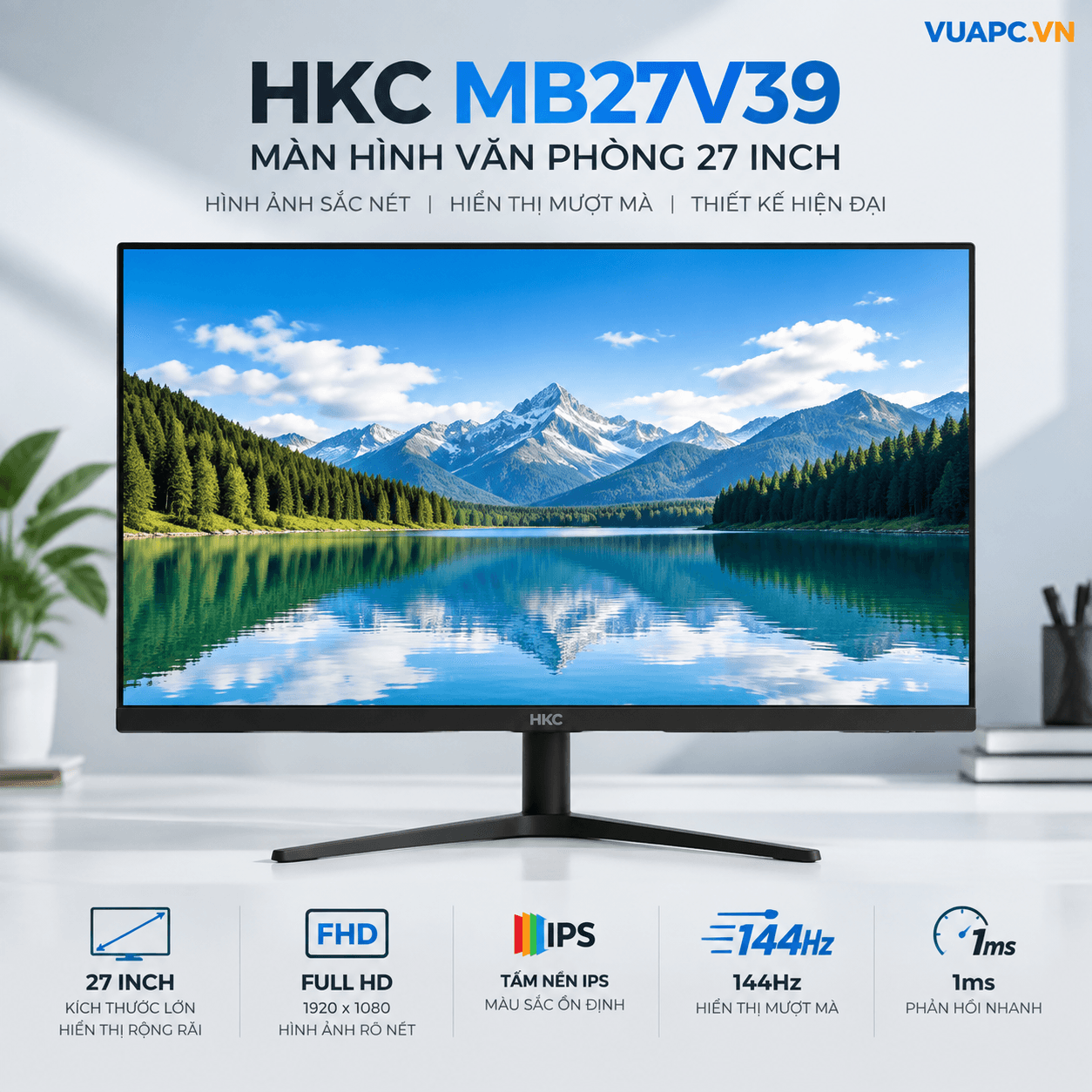 Màn hình Văn phòng HKC MB27V39 | 27 inch, FHD, 144Hz, IPS