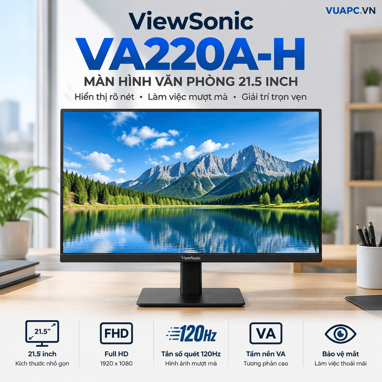 Màn hình Văn phòng Viewsonic VA220A-H | 22 inch, FHD, 120Hz, VA