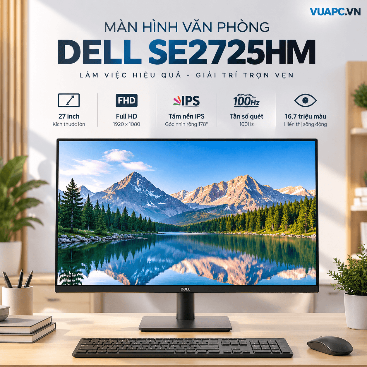 Màn hình Văn phòng Dell SE2725HM | 27 inch, FHD, 100Hz, IPS